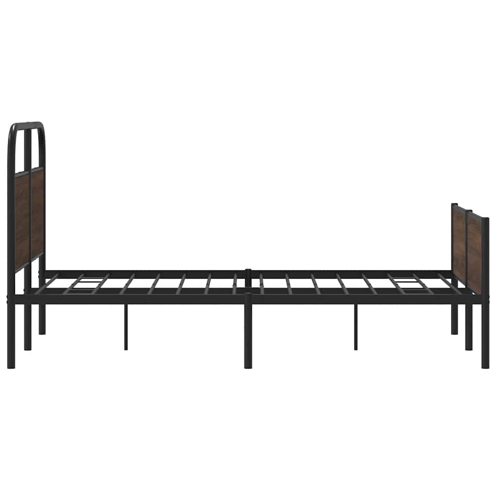 sengeramme 140x190 cm uden madras konstrueret træ brunt eg
