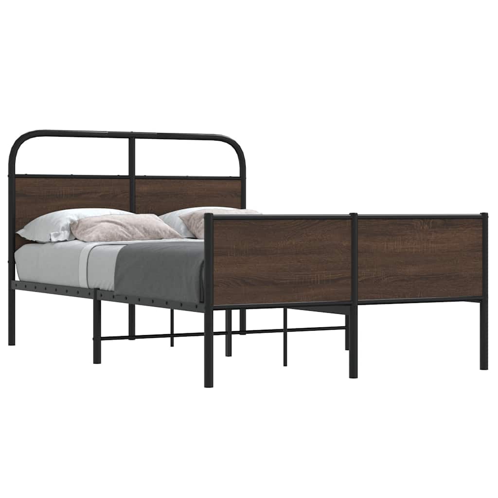 sengeramme 140x190 cm uden madras konstrueret træ brunt eg
