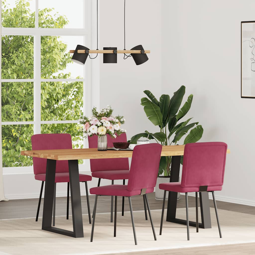spisebordsstole 4 stk. velour vinrød