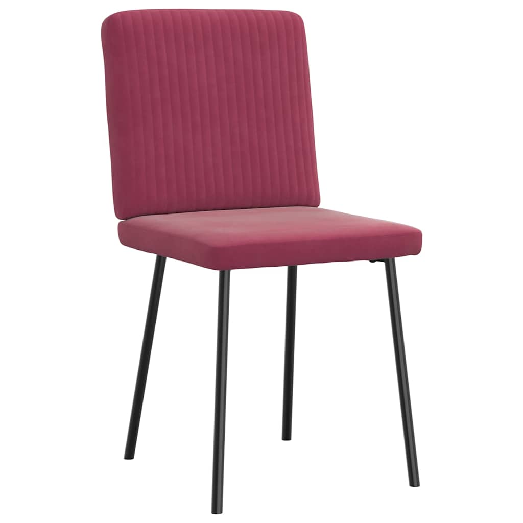 spisebordsstole 4 stk. velour vinrød