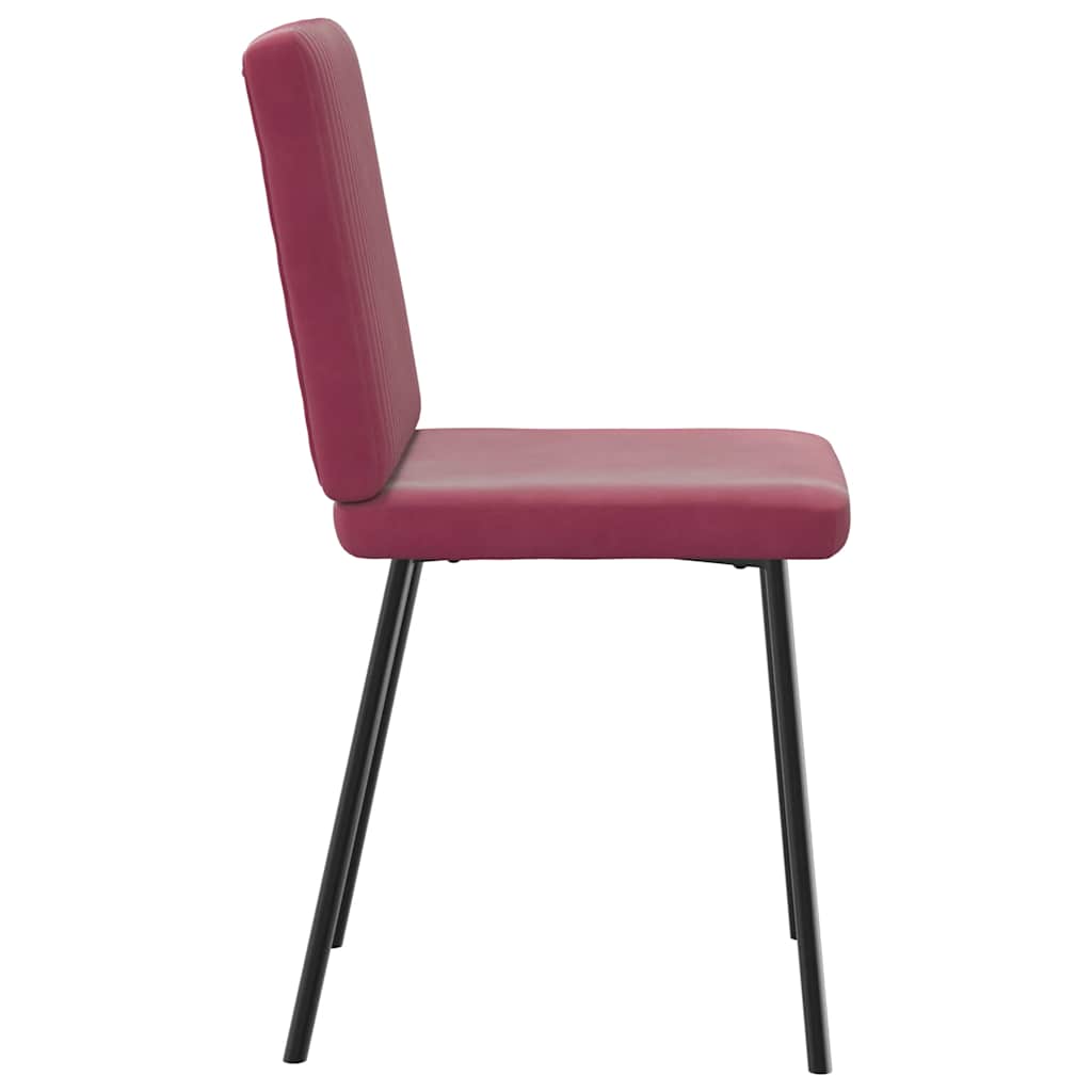 spisebordsstole 4 stk. velour vinrød