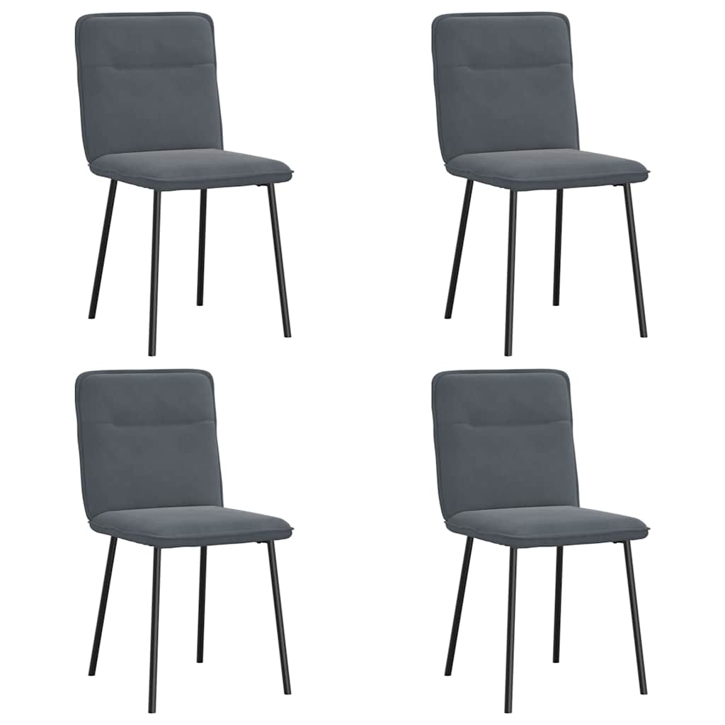 spisebordsstole 4 stk. velour mørkegrå