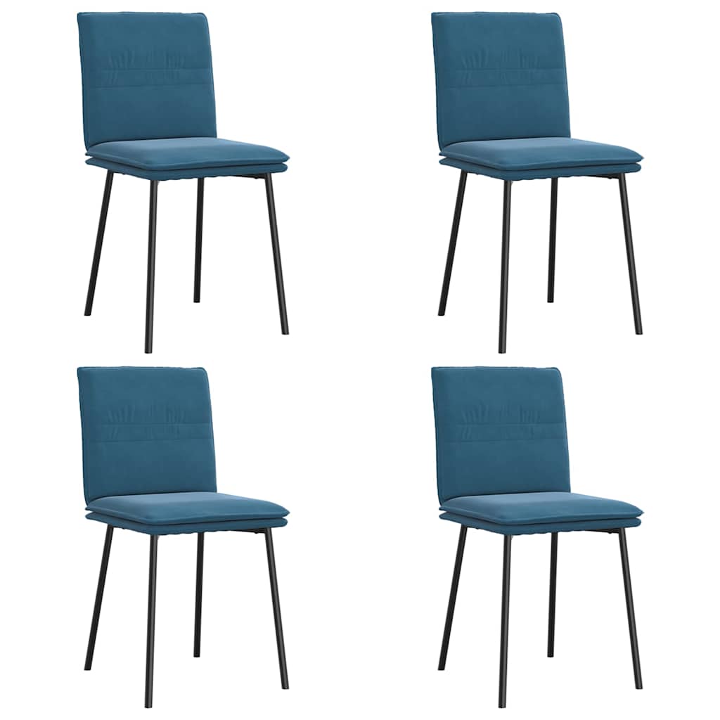 spisebordsstole 4 stk. velour blå