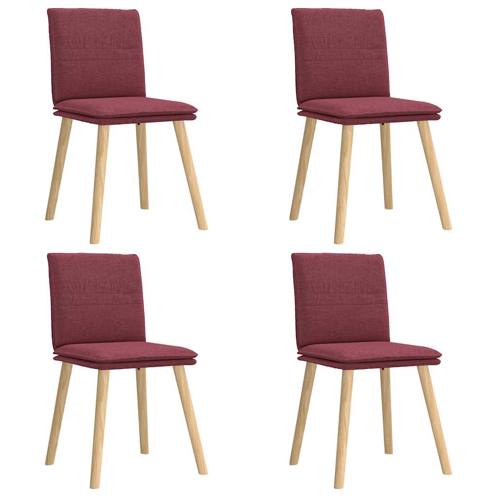 spisebordsstole 4 stk. stof vinrød