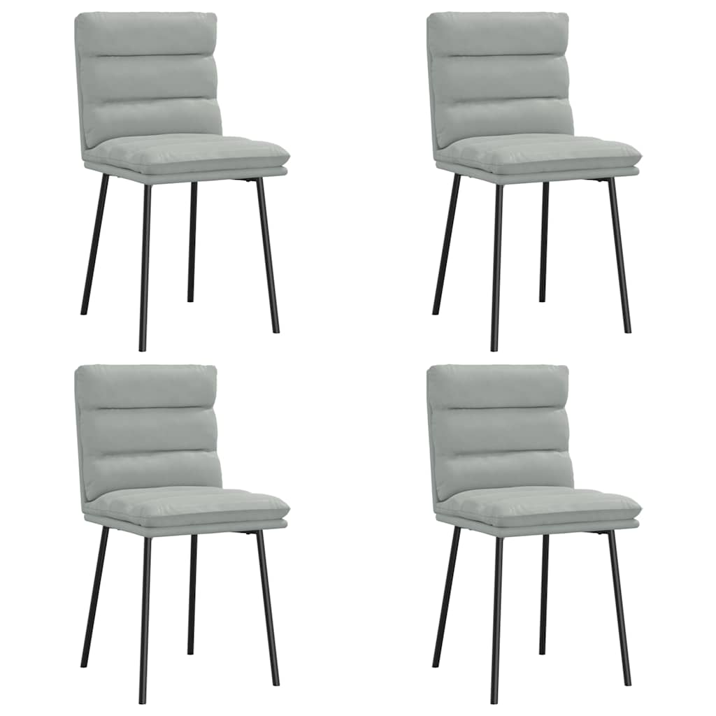 spisebordsstole 4 stk. velour lysegrå