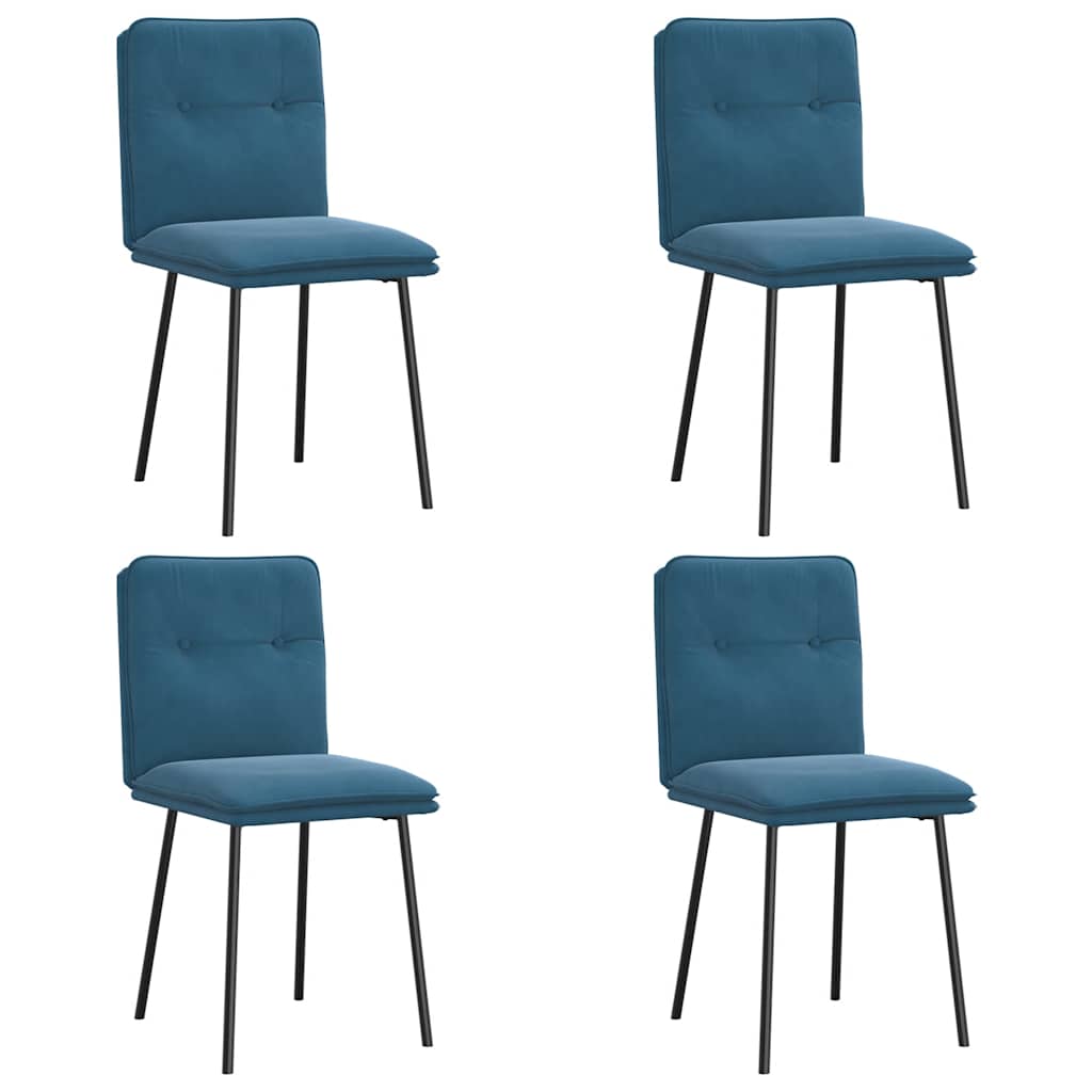spisebordsstole 4 stk. velour blå