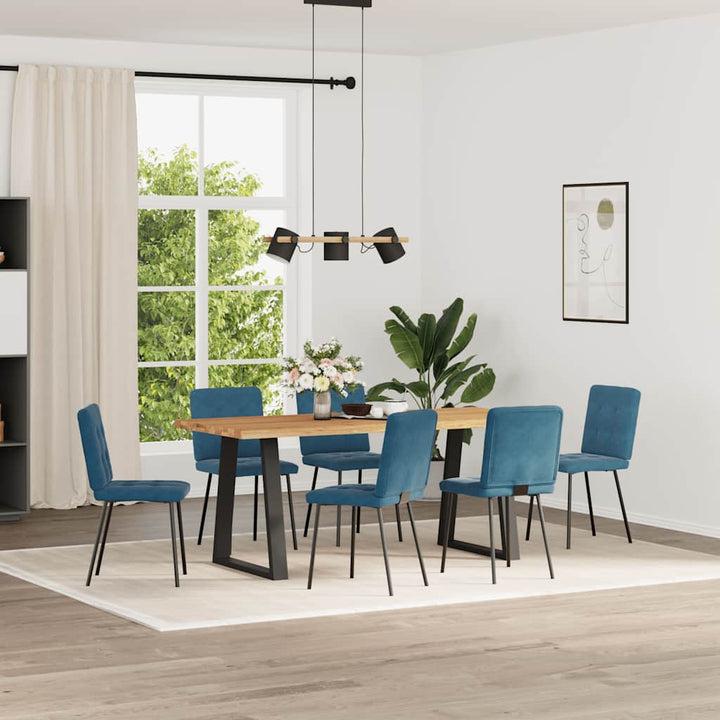 spisebordsstole 6 stk. velour blå