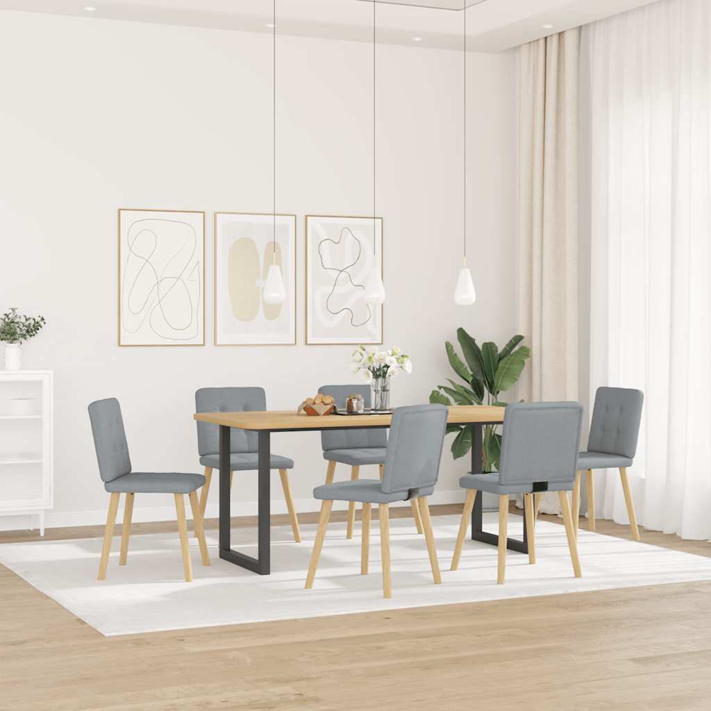 spisebordsstole 6 stk. stof lysegrå