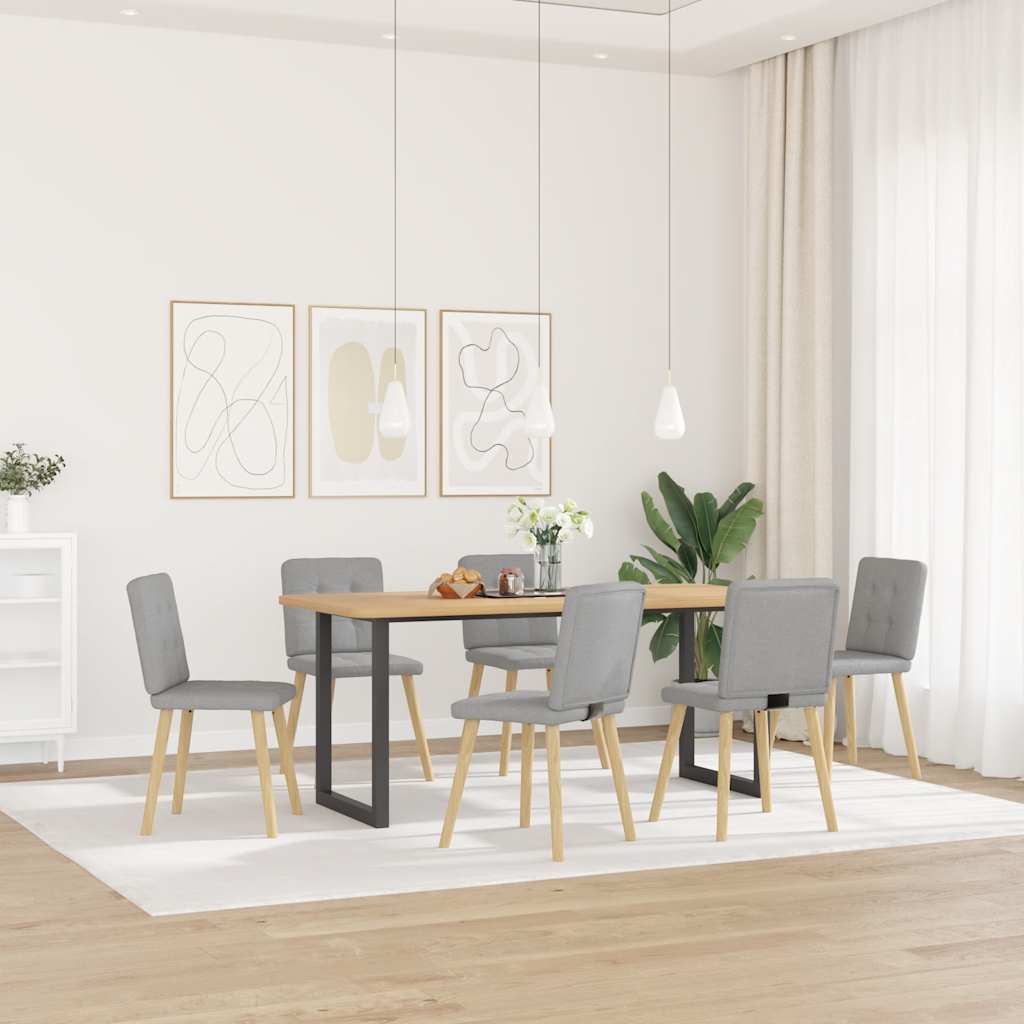 spisebordsstole 6 stk. stof sky grå