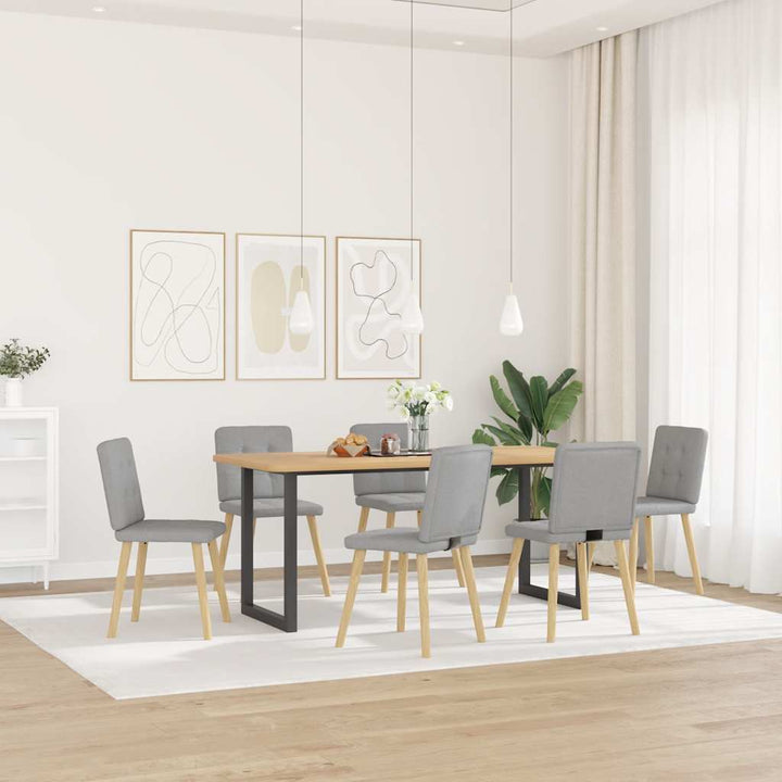 spisebordsstole 6 stk. stof sky grå