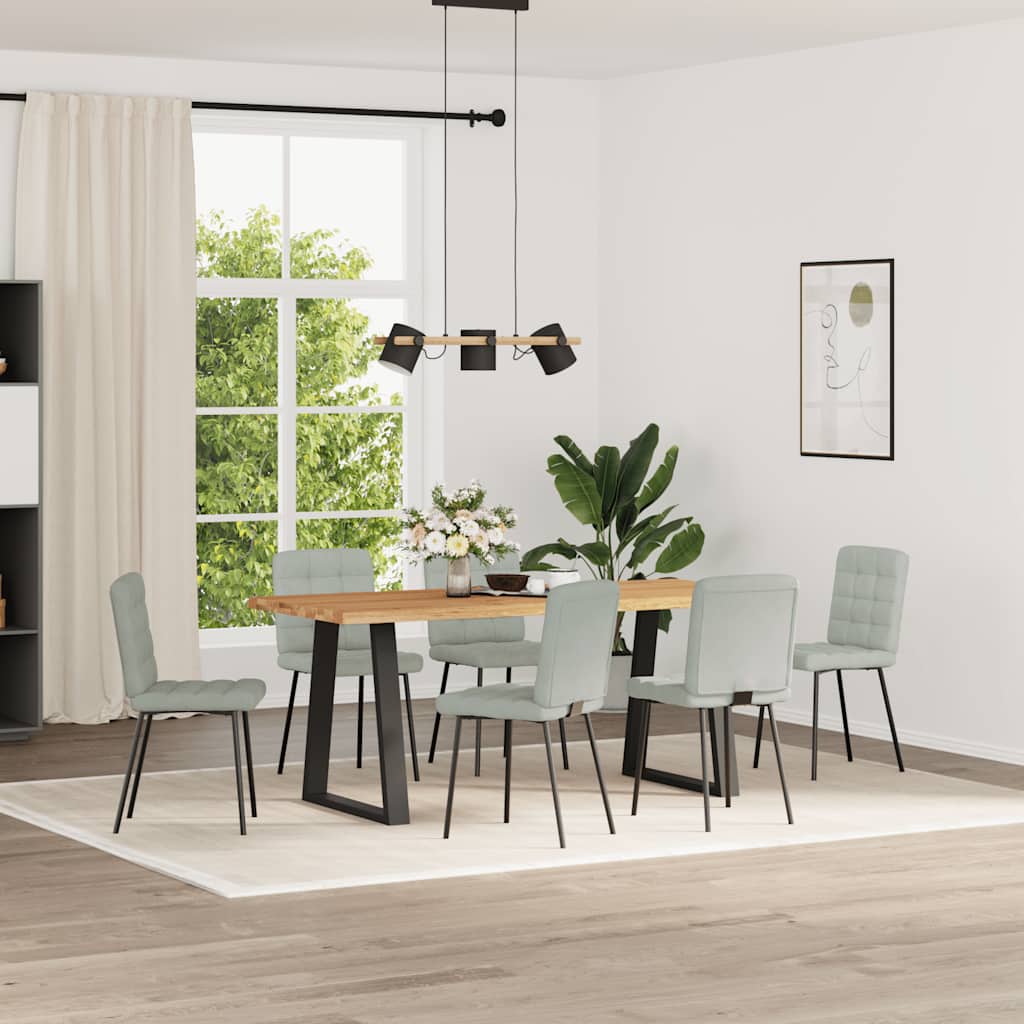 spisebordsstole 6 stk. velour lysegrå
