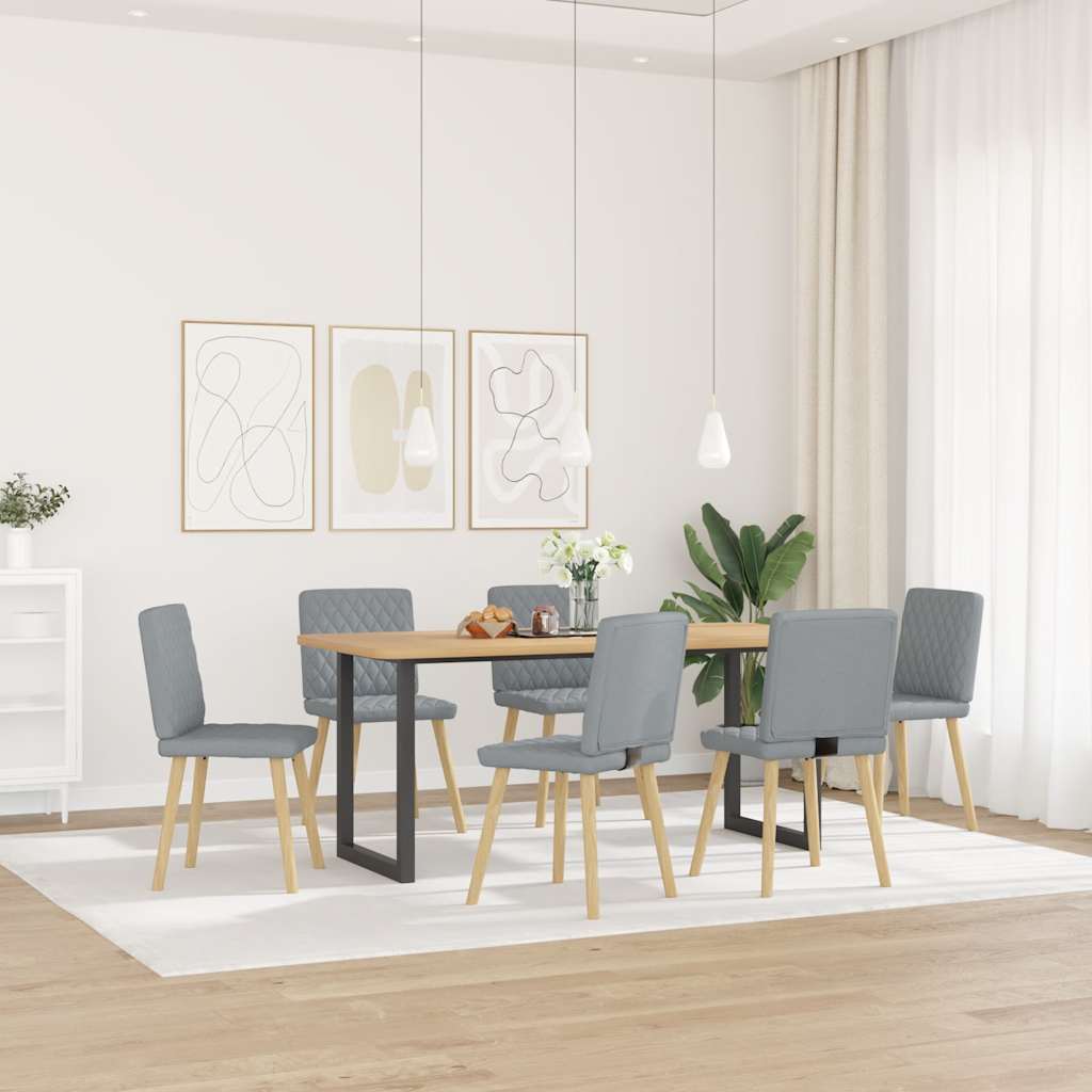 spisebordsstole 6 stk. stof lysegrå