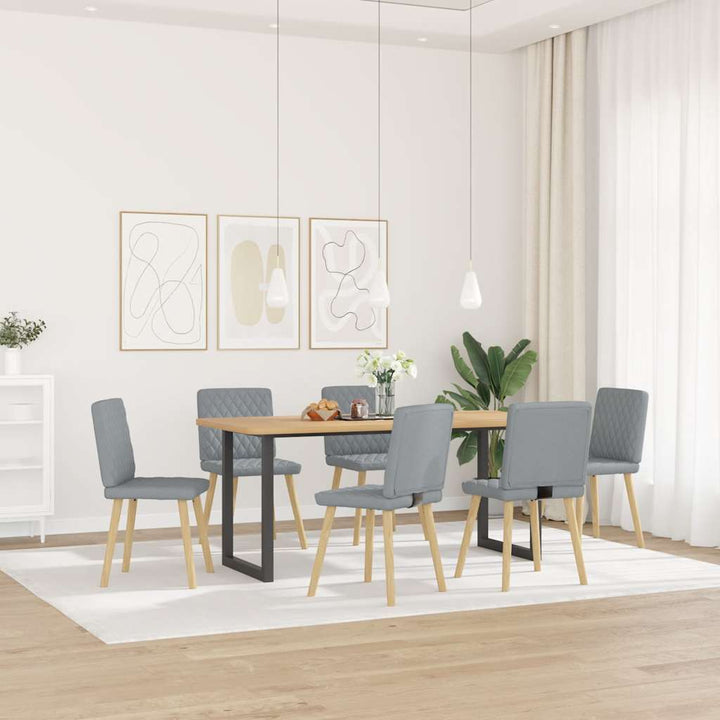 spisebordsstole 6 stk. stof lysegrå