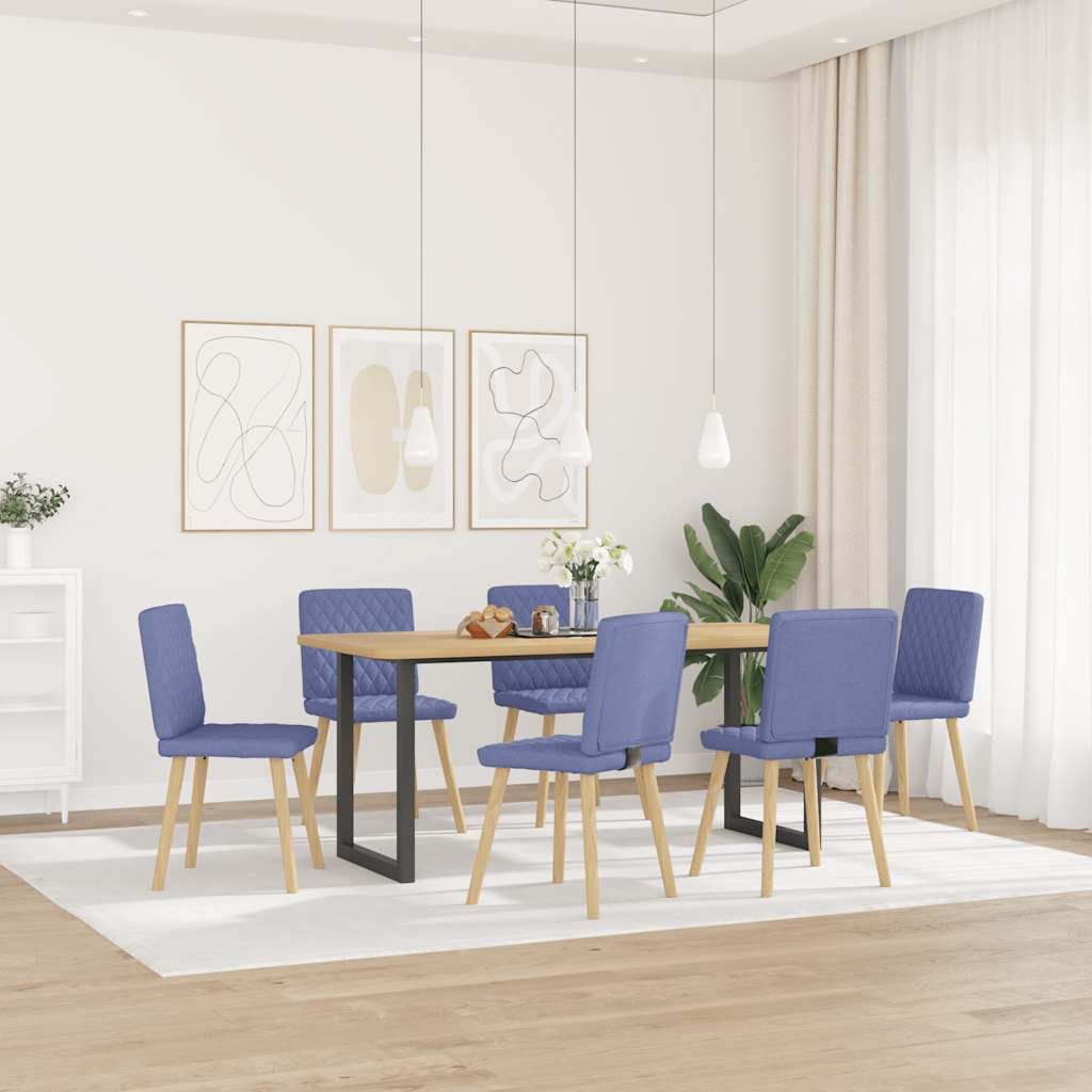 spisebordsstole 6 stk. Jeans blåt stof