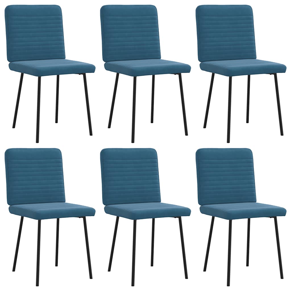 spisebordsstole 6 stk. velour blå