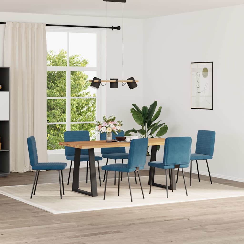 spisebordsstole 6 stk. velour blå
