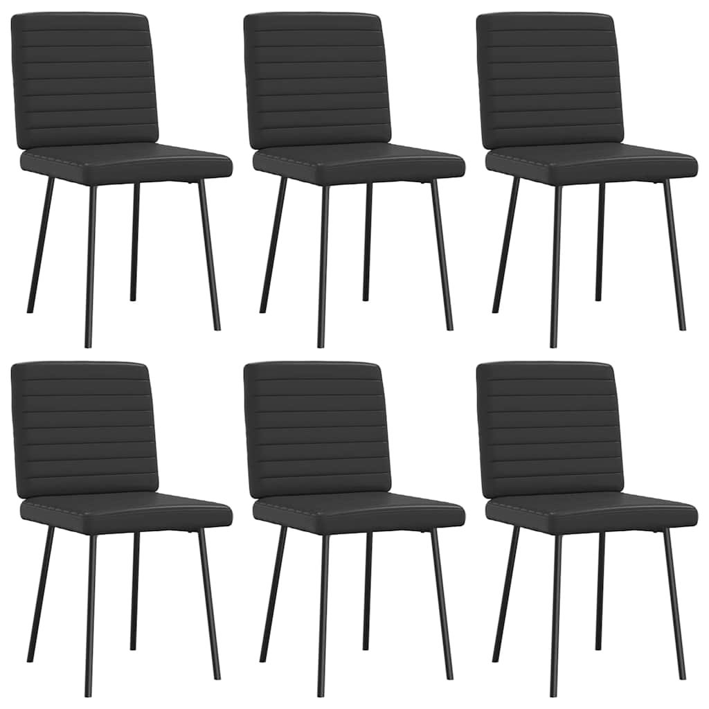 spisebordsstole 6 stk. kunstlæder sort