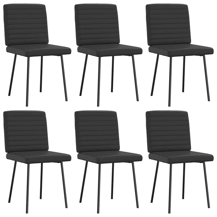 spisebordsstole 6 stk. kunstlæder sort