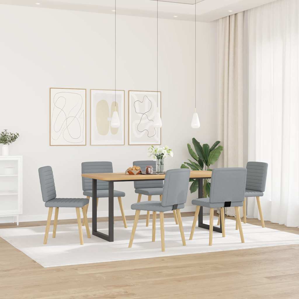 spisebordsstole 6 stk. stof lysegrå