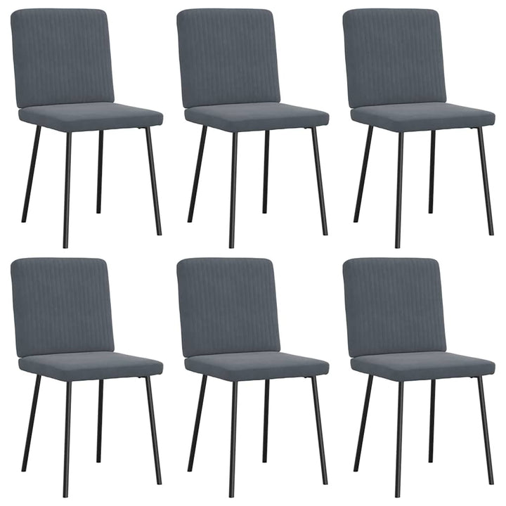 spisebordsstole 6 stk. velour mørkegrå