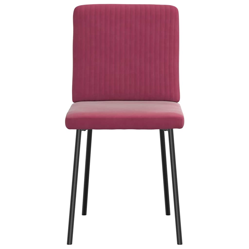 spisebordsstole 6 stk. velour vinrød