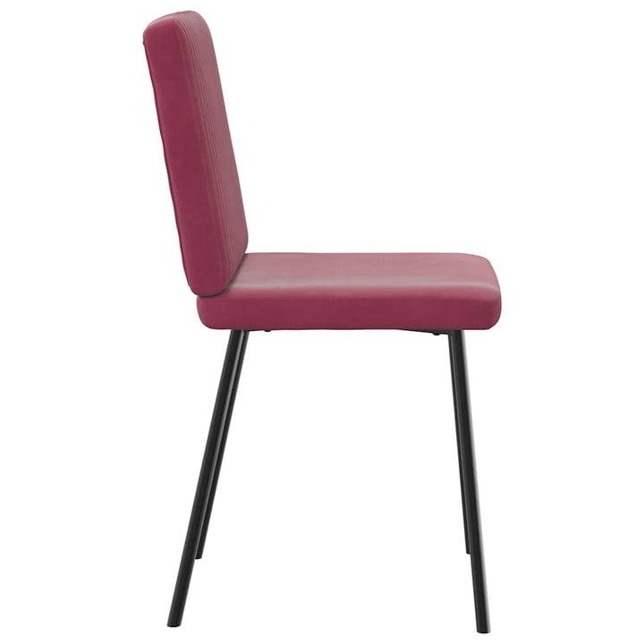 spisebordsstole 6 stk. velour vinrød