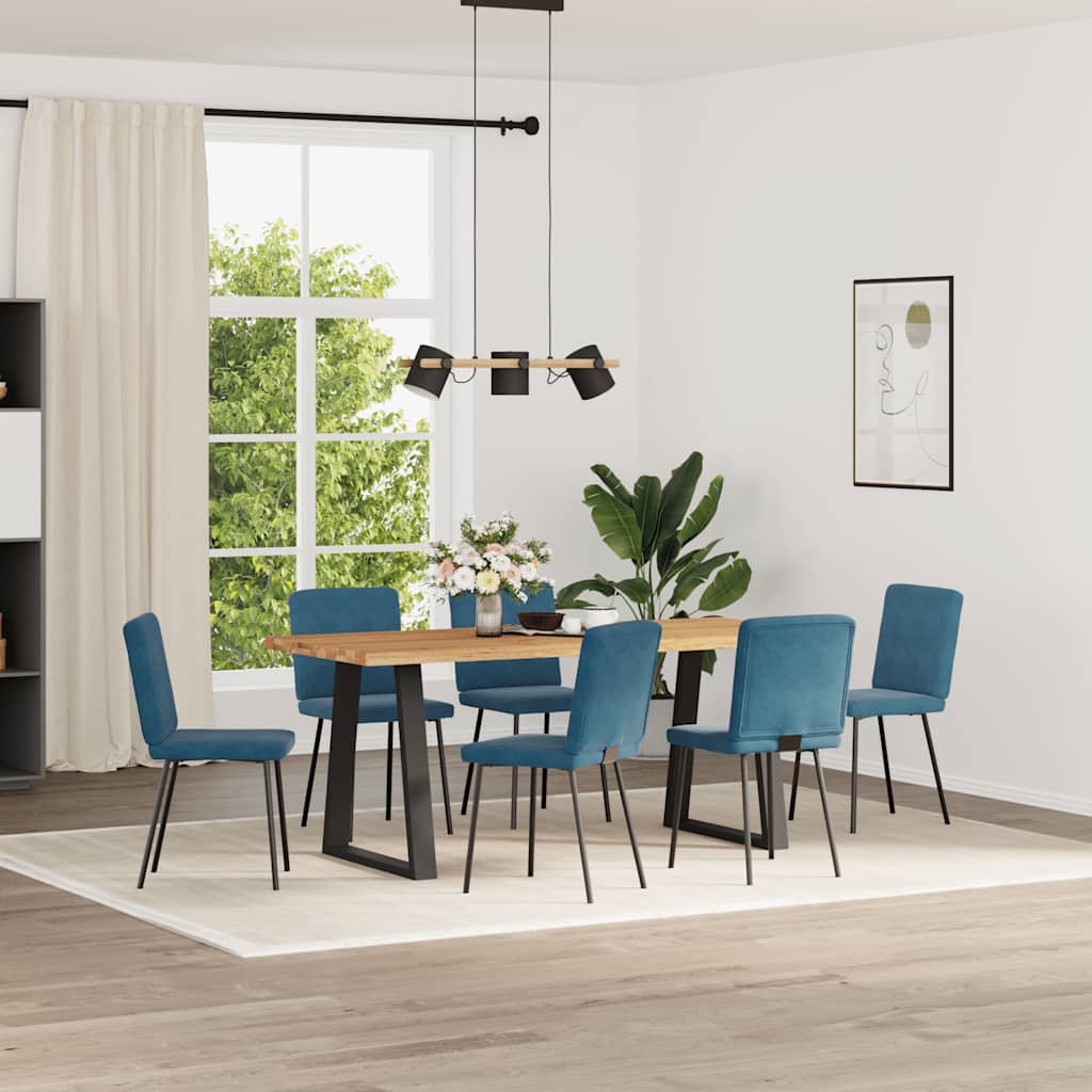 spisebordsstole 6 stk. velour blå