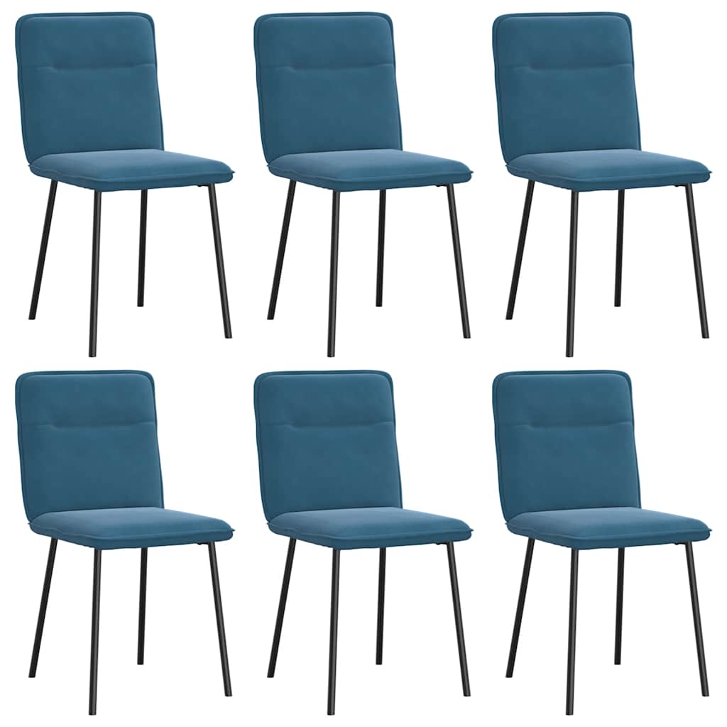 spisebordsstole 6 stk. velour blå