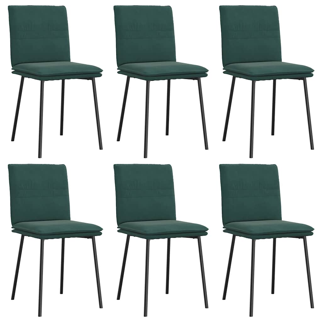 spisebordsstole 6 stk. velour mørkegrøn
