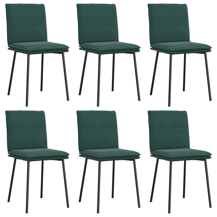 spisebordsstole 6 stk. velour mørkegrøn