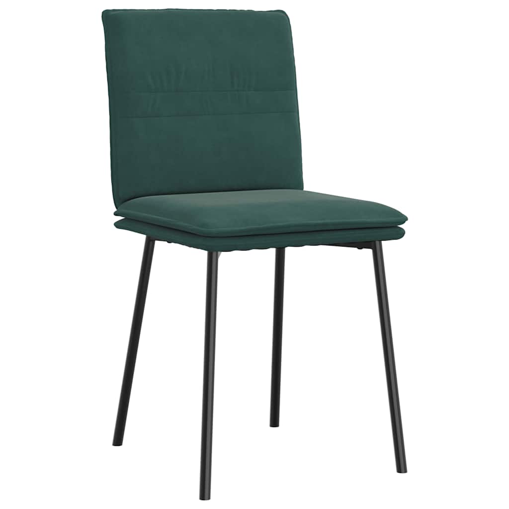 spisebordsstole 6 stk. velour mørkegrøn