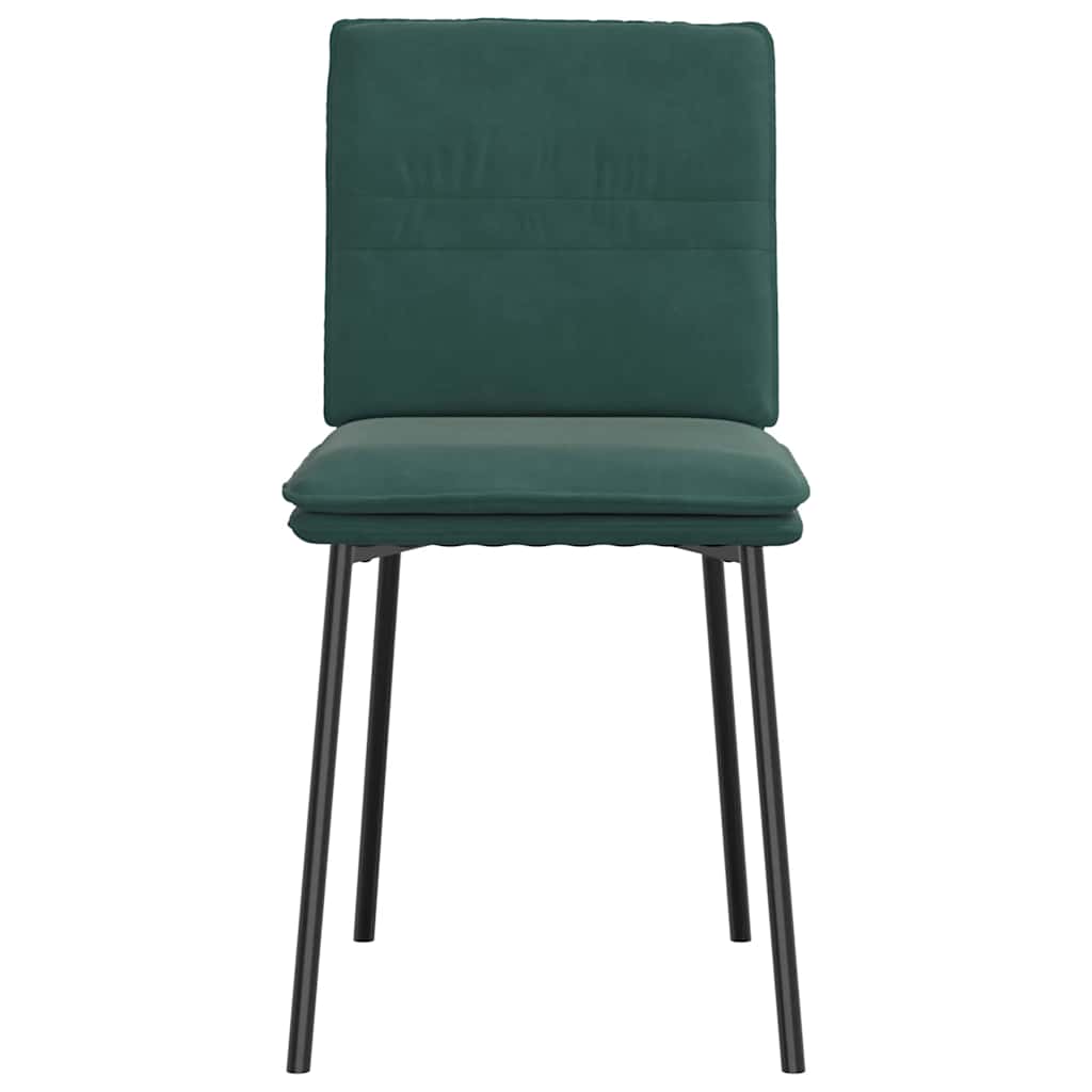 spisebordsstole 6 stk. velour mørkegrøn