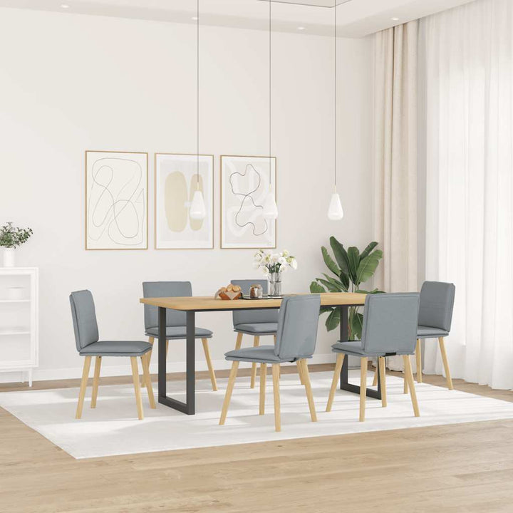 spisebordsstole 6 stk. stof lysegrå