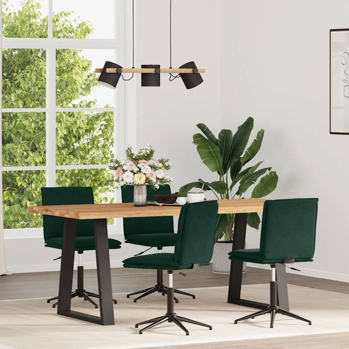 spisebordsstole 4 stk. velour mørkegrøn