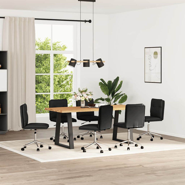 spisebordsstole 6 stk. kunstlæder sort