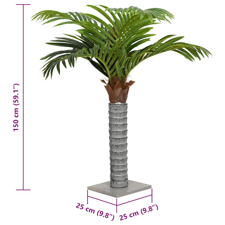 kunstig palme 12 blade 150 cm grøn