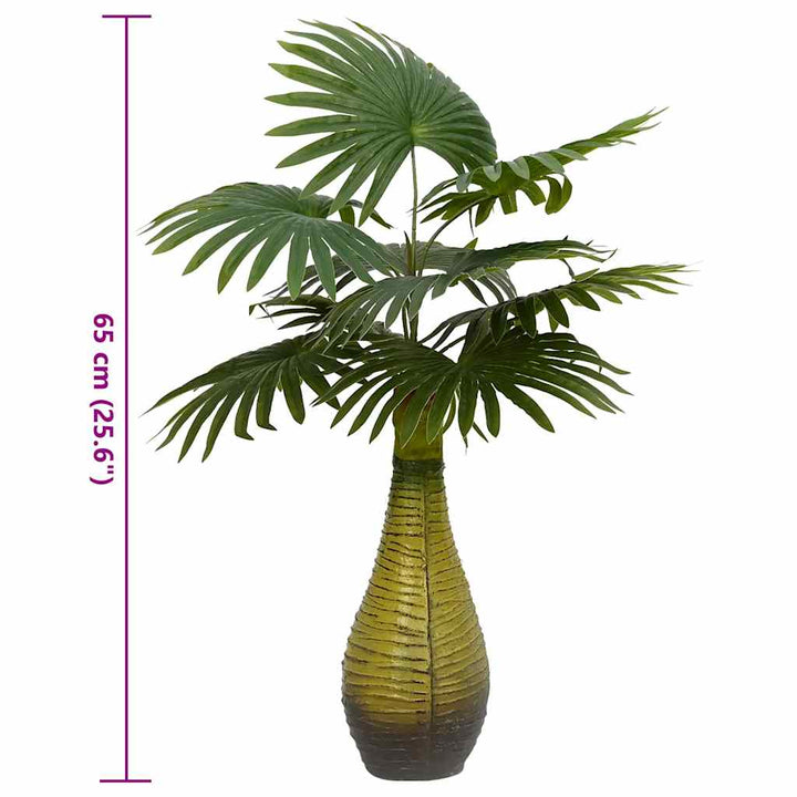 kunstig palmeplante 9 blade 65 cm grøn