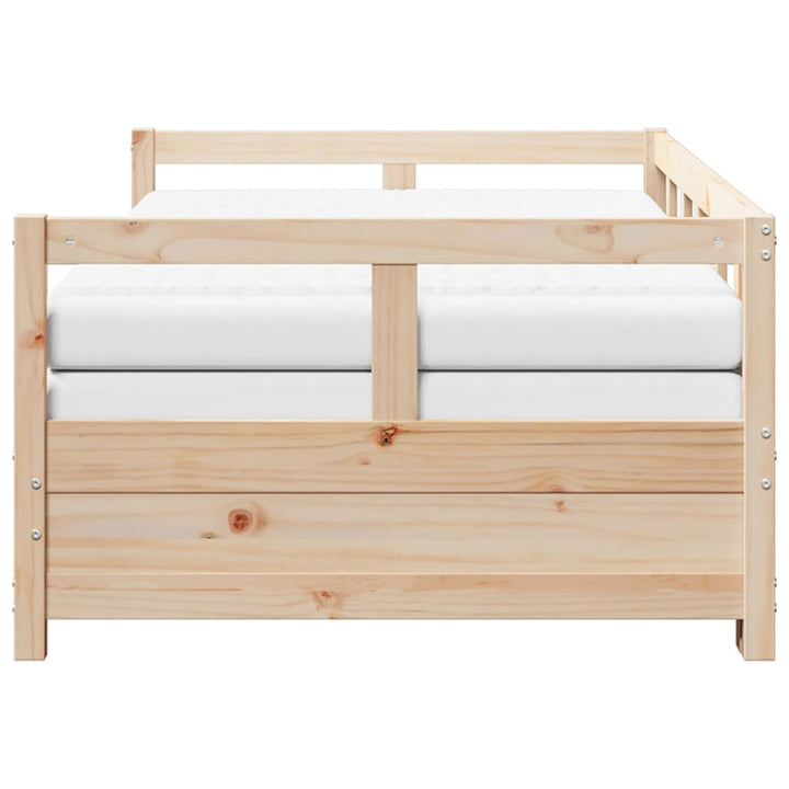 daybed med udtræk og madrasser 90x190 cm massivt fyrretræ