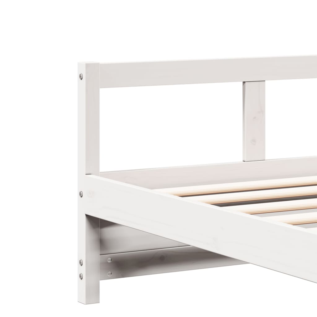 daybed med madras 90x200 cm massivt fyrretræ hvid