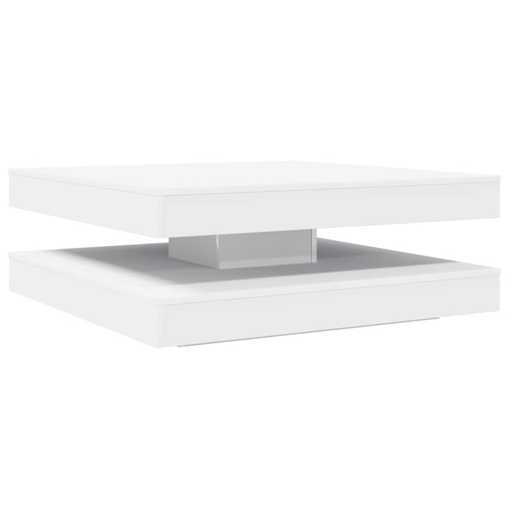 sofabord 360 grader drejeligt 90x90x34,5 cm hvid
