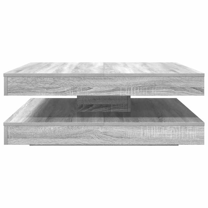 sofabord 360 grader drejeligt 90x90x34,5 cm grå sonoma-eg