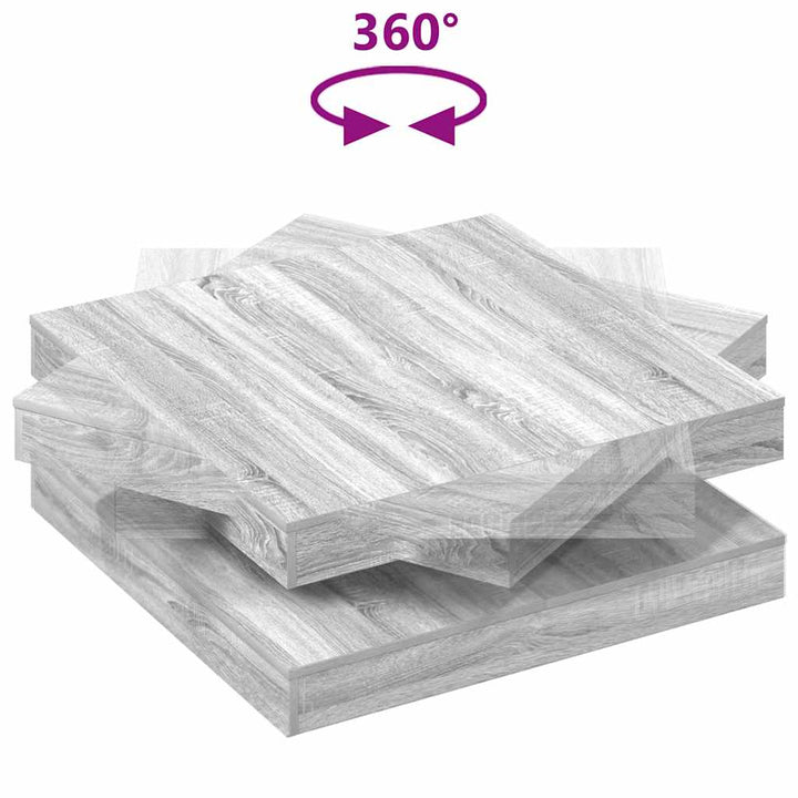 sofabord 360 grader drejeligt 90x90x34,5 cm grå sonoma-eg