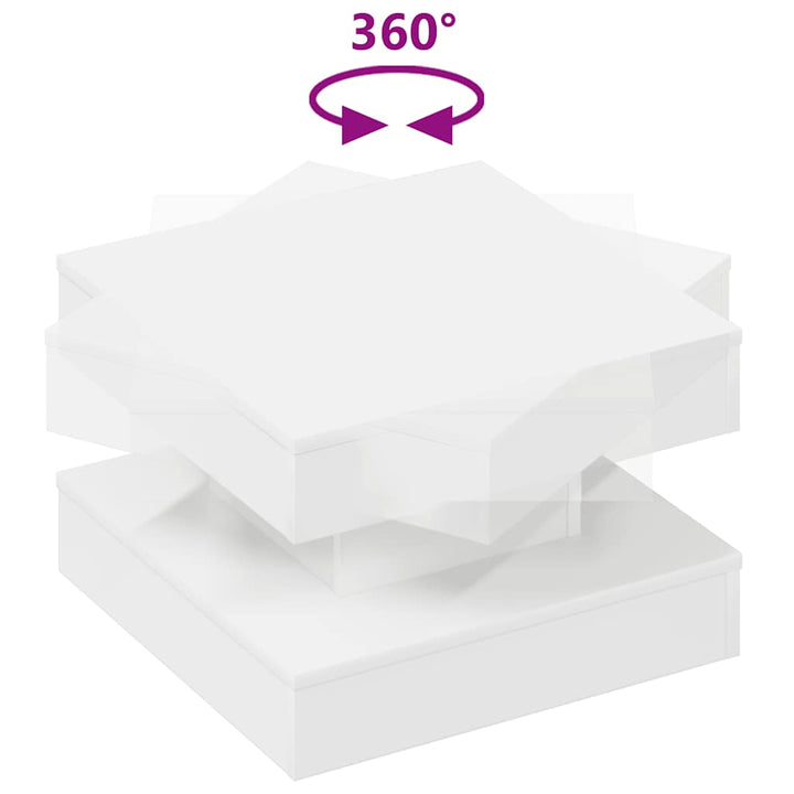 sofabord 360 grader drejeligt 50x50x34,5 cm hvid