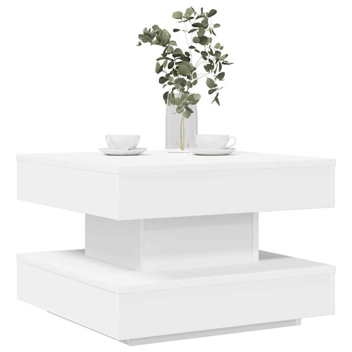 sofabord 360 grader drejeligt 50x50x34,5 cm hvid