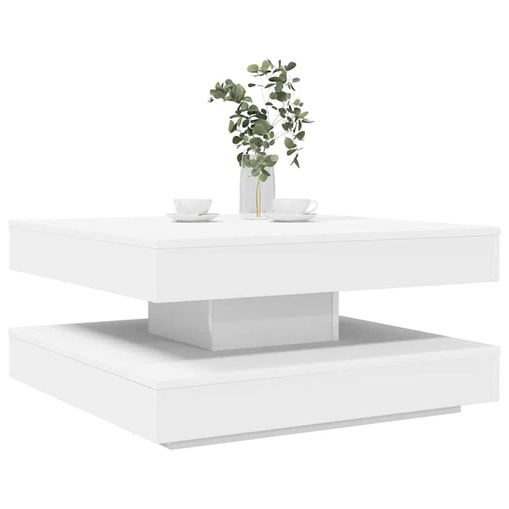 sofabord 360 grader drejeligt 70x70x34,5 cm hvid