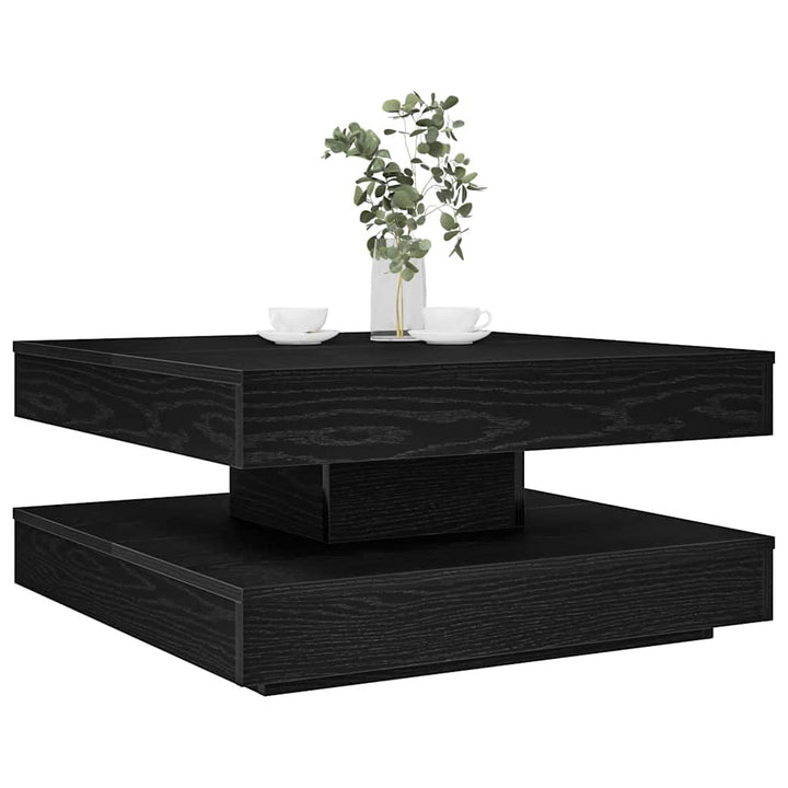 sofabord 360 grader drejeligt 70x70x34,5 cm sort