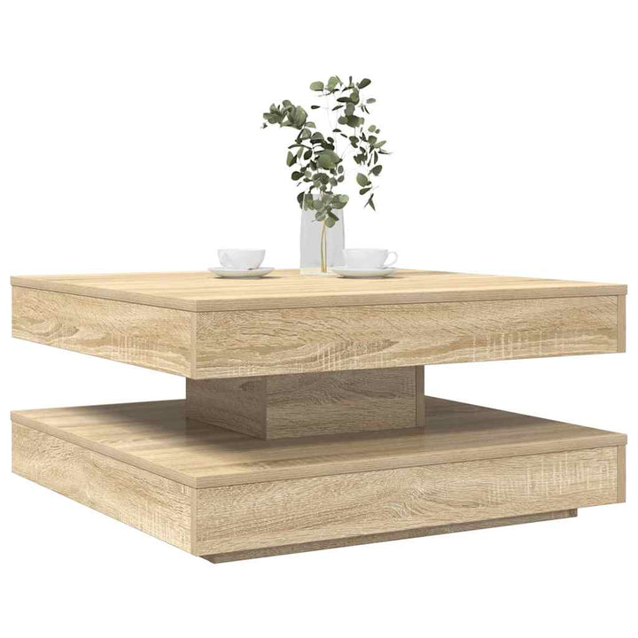 sofabord 360 grader drejeligt 70x70x34,5 cm sonoma-eg