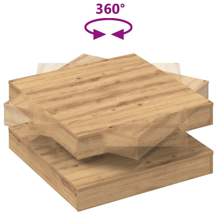 sofabord 360 grader drejeligt 70x70x34,5 cm kunsteg