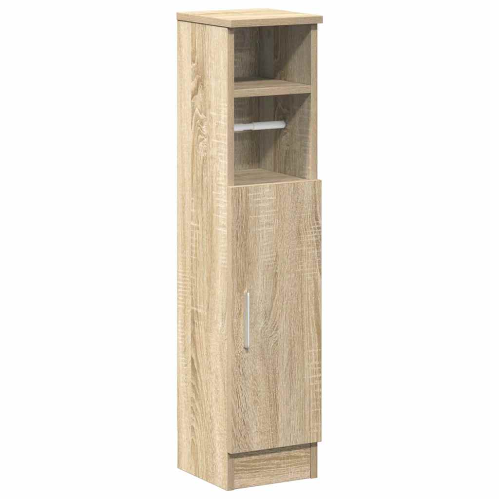 badeværelsesskab med rulleholder 20,5x22x90 cm sonoma-eg