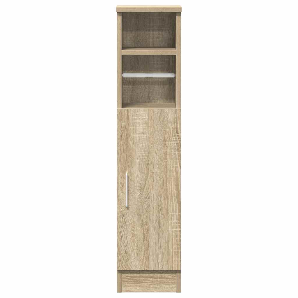 badeværelsesskab med rulleholder 20,5x22x90 cm sonoma-eg